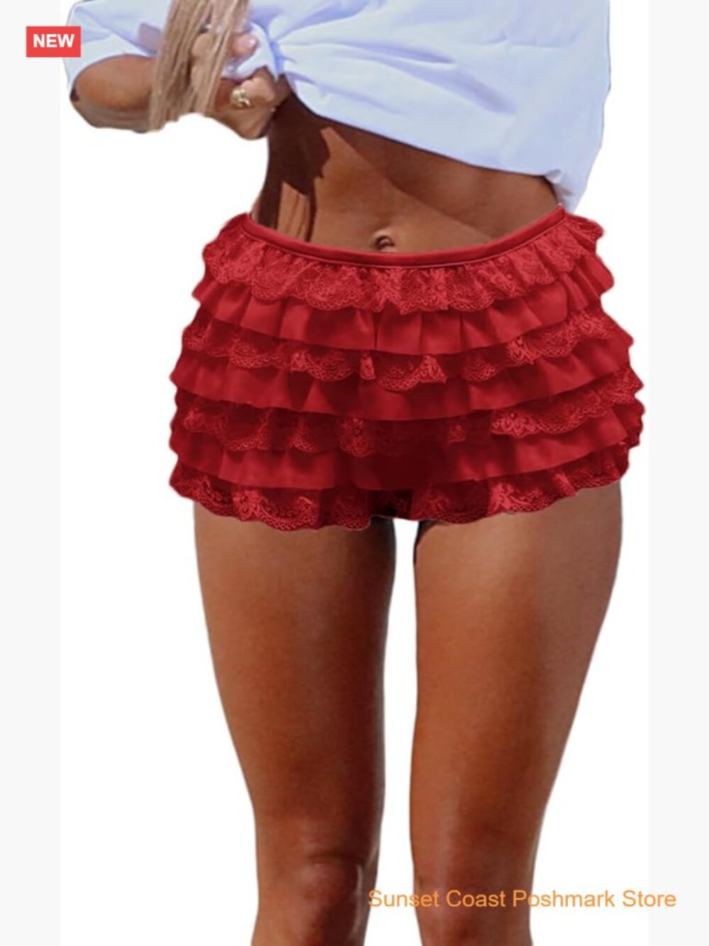 Y2K Lolita Bloomers Lace Mesh Ruffle Fairy Short Pettipants Coquette Boy Shorts